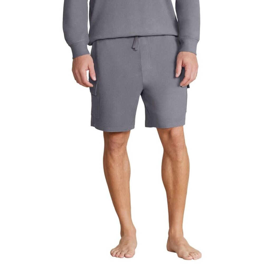 Barefoot Dreams Mens  Brushed Fleece Cargo Short, Black